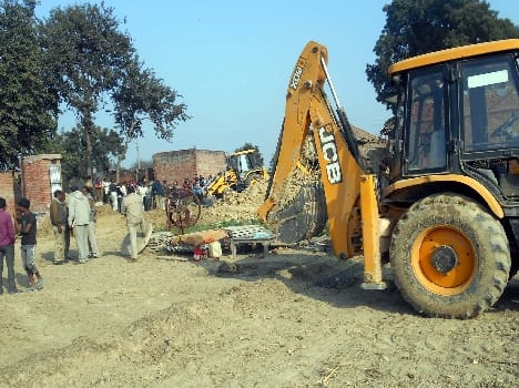 Half houses demolished