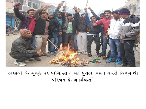 ABVP paralyze Pakistan's effigy