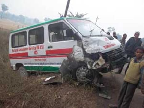Bus and ambulance collision, survived