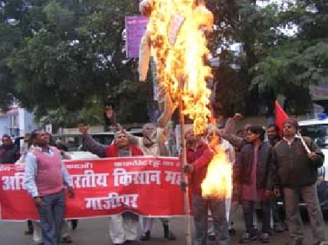 burnt effigies of Prime Minister