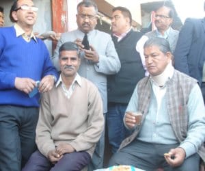 cm harish rawat walk in the city.