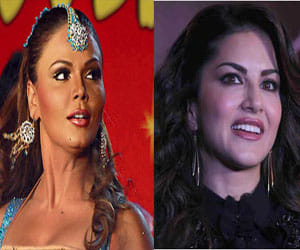 Rakhi sawant kiss and exposed by Sunny Leoni