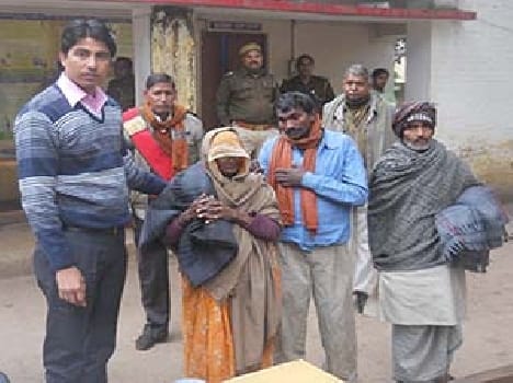 Distributed blankets to the poor