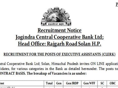 Recruitment for clerk