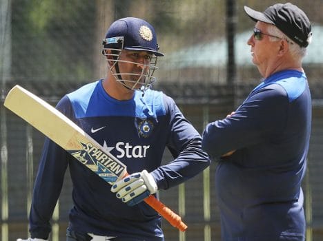 Dhoni withTeam India's Training Session in Sydney 