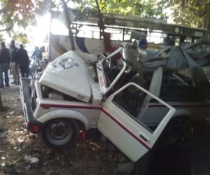police jeep accident in dehradun.