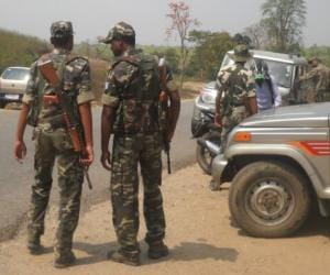 maoists looted guns from former mla secury guards in chhattisgarh.