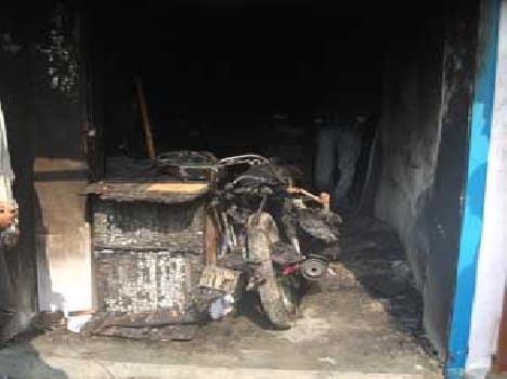 Shop on  fire
