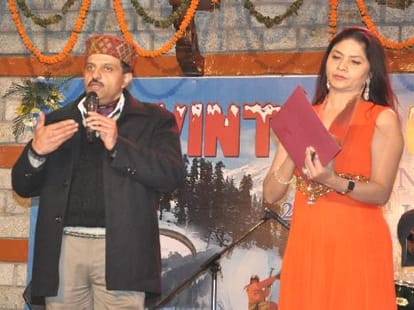 manali winter queen nikita sharma press conference at shimla.