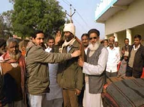 Distributed blankets to the poor