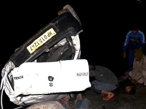 car accident at kotkhai, one died.