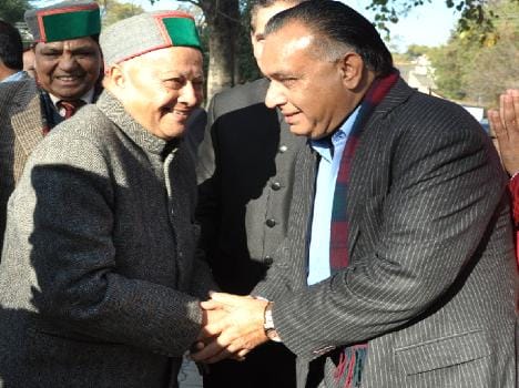 transport minister gs bali meet cm virbhadra.