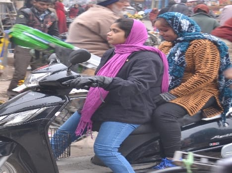 People suffering from icy wind