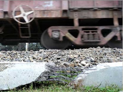 two arrested trying to overturn train.
