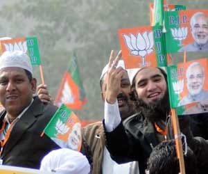 BJP announced candidate  later but in publicity party in forefront.