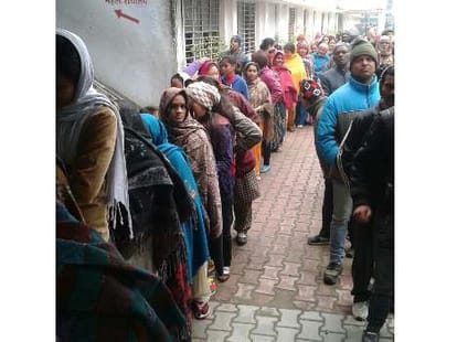 Voting in Lucknow Cantonment.