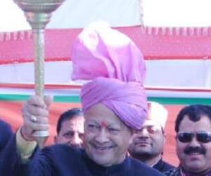 cm virbhadra singh on a official visit to kangra.