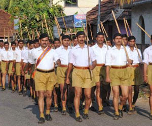 sangh is hampering the development agenda