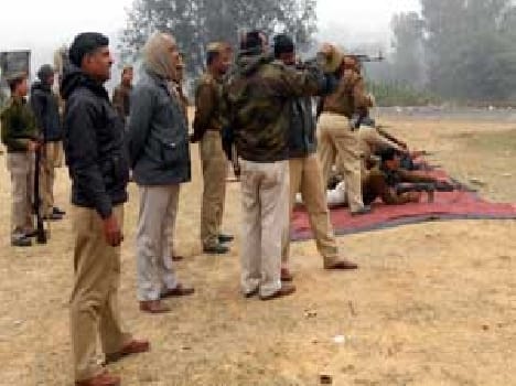 The police started firing exercise