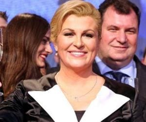 Grabar kitarovic elected first woman president of croatia.