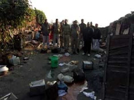 Police raided illegal liquor caught.
