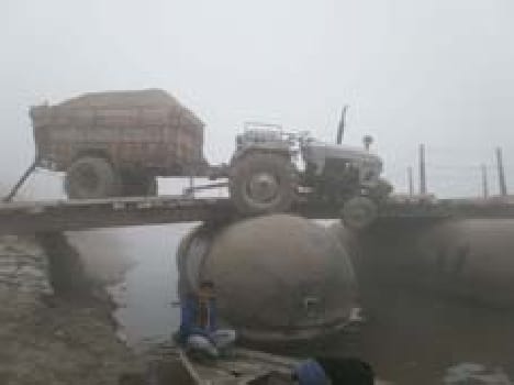 To avoid falling into the river tractor trolley