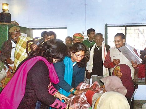 Muguns village blankets distributed by the DM's wife