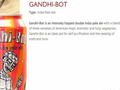 american beer company published gandhi's photo on beer can