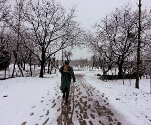 snowfall at kailash mountain range