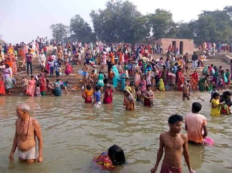 Bathing in the Ganges