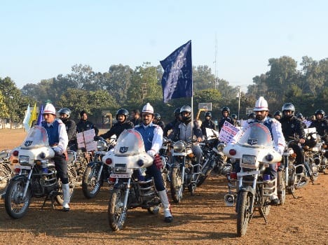 police bike rally during road safety week