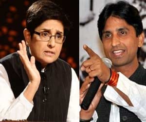 'AAP' silent on kiran Bedi , Kumar Vishwas aggressive.