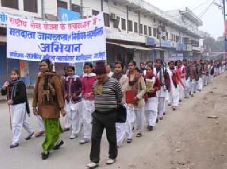  students during voter awareness rally