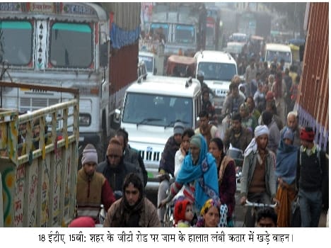 The long line of vehicles of  traffic jam 