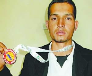 sanjay won a silver medal in martial arts championship.