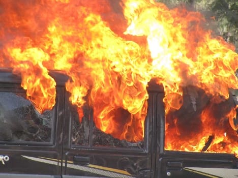house fire caused by a short circuit burned