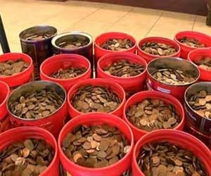 man collected pennies worth 226 kilo