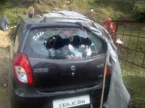 Broken car glass 