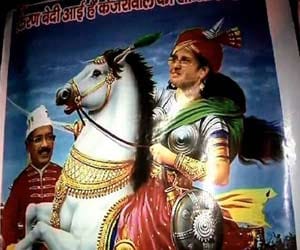 Hindu raksha dal showcase bedi as laxmi bai and kejri as british sepoy.