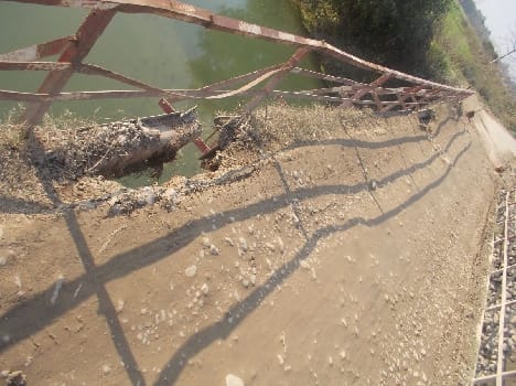 The britisakalina nausara damaged bridge