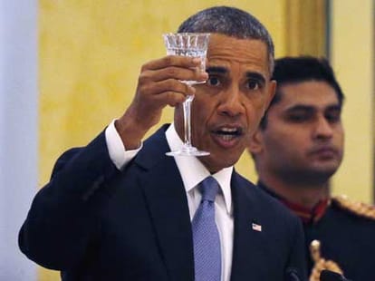 Akhilesh yadav attented special dinner with barack obama.