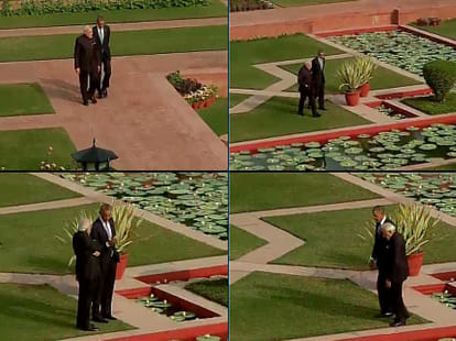 live report of obama' india visit, obama landed to delhi.