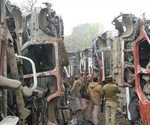 police raid on looted vehicles godown.