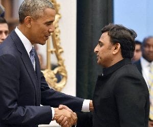 Akhilesh yadav attented special dinner with barack obama.