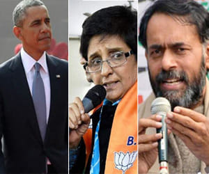 Kiran bedi invoking obama's name in delhi electoral rally