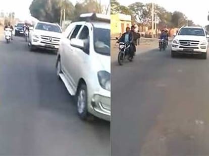 Angry Salman Khan rushed to the street behind Bikers