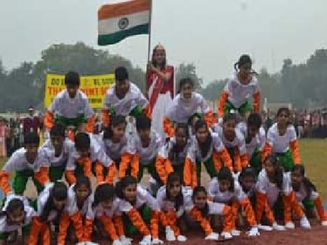 National flag waved gracefully in the district
