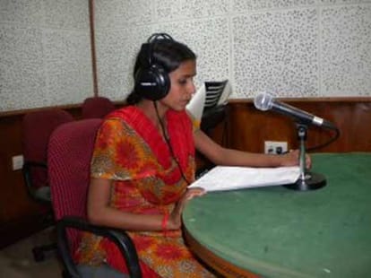 Here womens are working as a radio jockey