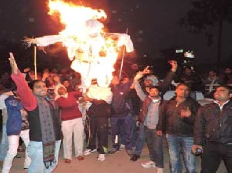 BSP activists landed on the road