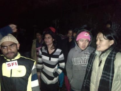 students protest late night at hpu.